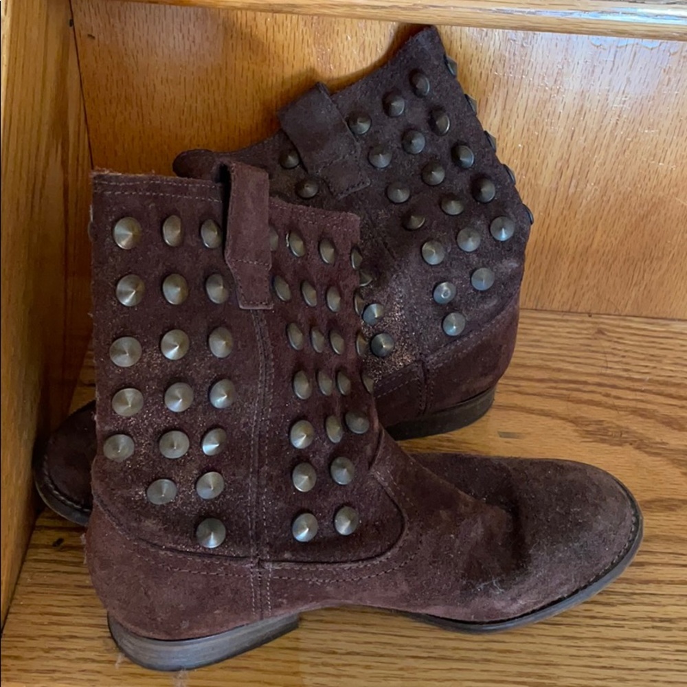 Aldo Brown Suede Studded Boots